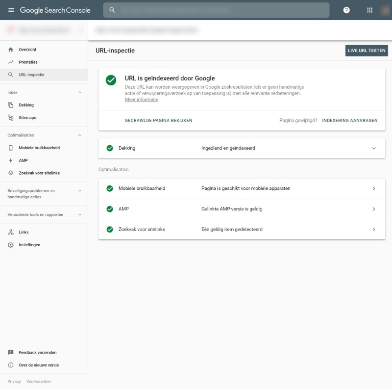 GSC - URL-inspectie